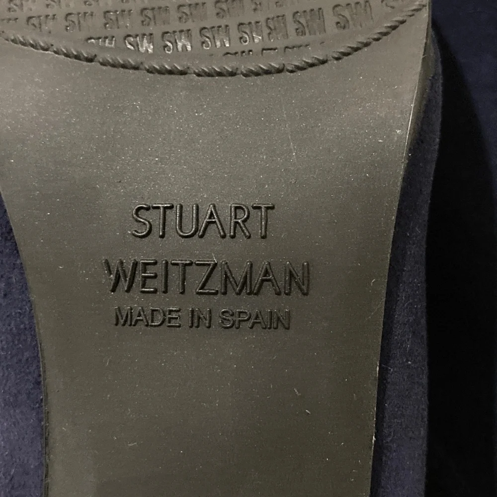 Your Blue Suede Shoes:  New Stuart Weitzman, Mitten Back-Tie Booties, Size 6 - Picture 7 of 8